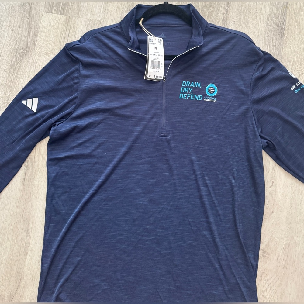 Adidas Golf Navy Blue Quarter-Zip Shirt